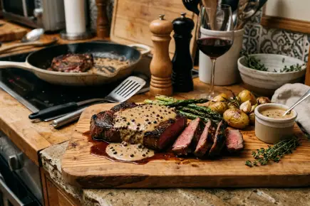 The Perfect Sirloin Steak With Peppercorn Sauce